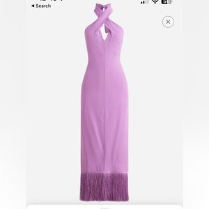 NWT JCrew Collection halter-neck fringe-hem dress in crepe